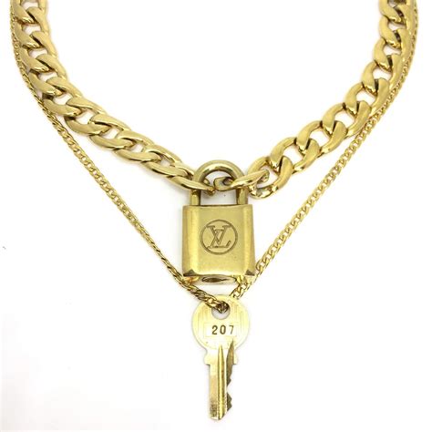 vintage louis vuitton lockit necklace|louis vuitton padlock necklace silver.